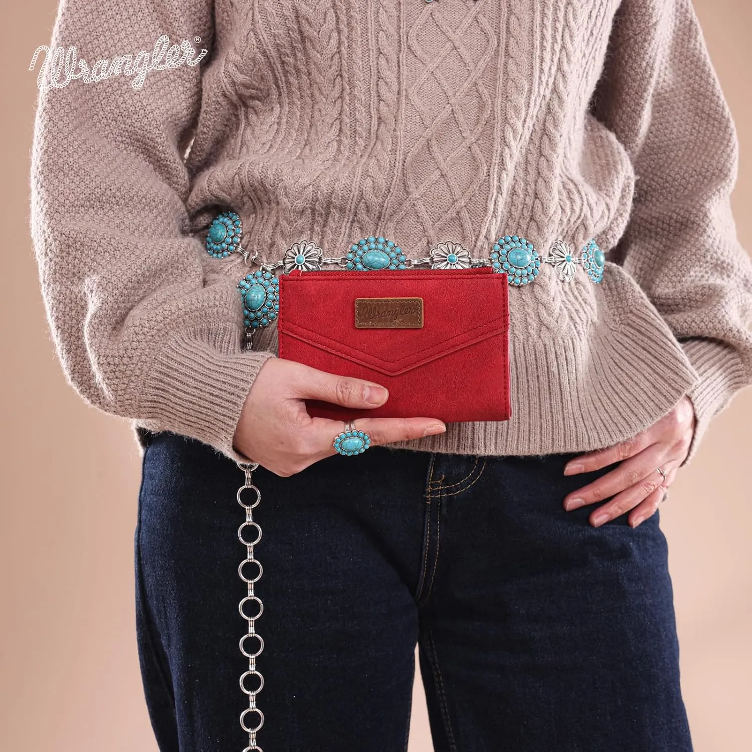 × Wrangler Small Wallet for Women Designer Bifold Wallet Women'S Wallets, Card Cases & Money Organizers, Burgundy