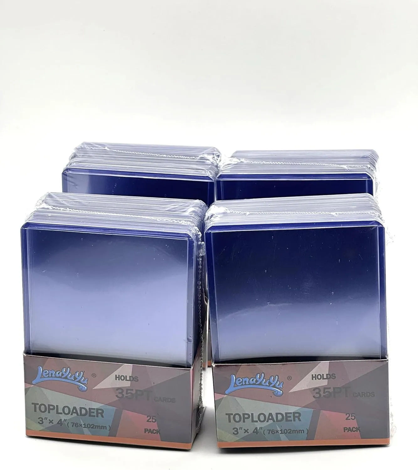 100pcs Lenayuyu 3" x 4" Clear Regular Top Loaders Toploaders 35PT Per Pack Hard Card Holders Standard Size 100ct Thick Action Packed Baseball, Football, Basketball, Hockey, Gaming