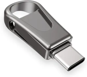 128GB USB C Flash Drive, 2-in-1 USB 3.0 Thumb Drive, Dual USB Memory Stick Pen Drive for Type-C Android Smartphones Tablets and New MacBook, Black