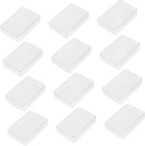 12Pcs Clear Poker Card Storage Boxes Rectangular Containers for Playing Card Organization Plastic Card Holders for Game Deck Protection and Orderly Storage