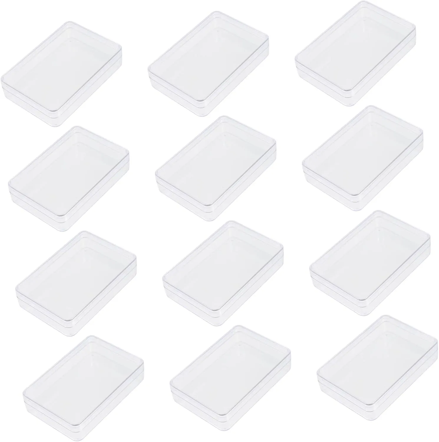 12Pcs Clear Poker Card Storage Boxes Rectangular Containers for Playing Card Organization Plastic Card Holders for Game Deck Protection and Orderly Storage