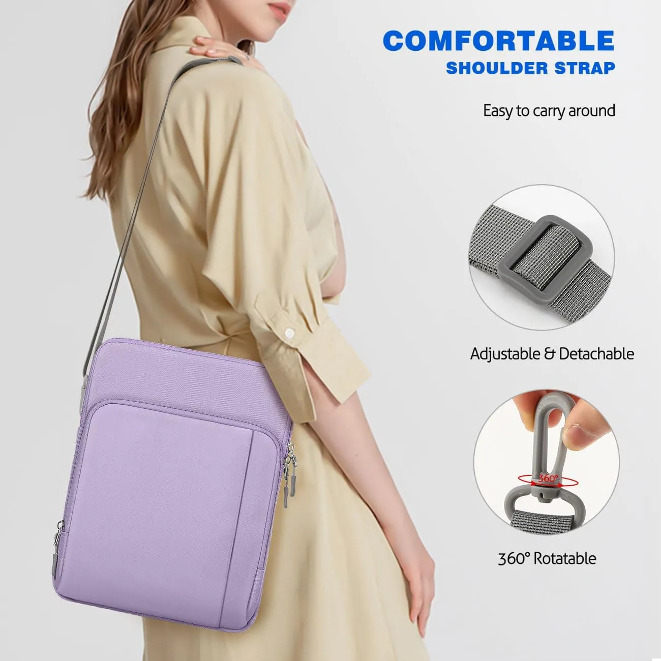 13-13.3 Inch Tablet Sleeve Case Shoulder Bag for iPad Pro 13", iPad Air 13", iPad Pro 12.9", Galaxy Tab S10  Plus