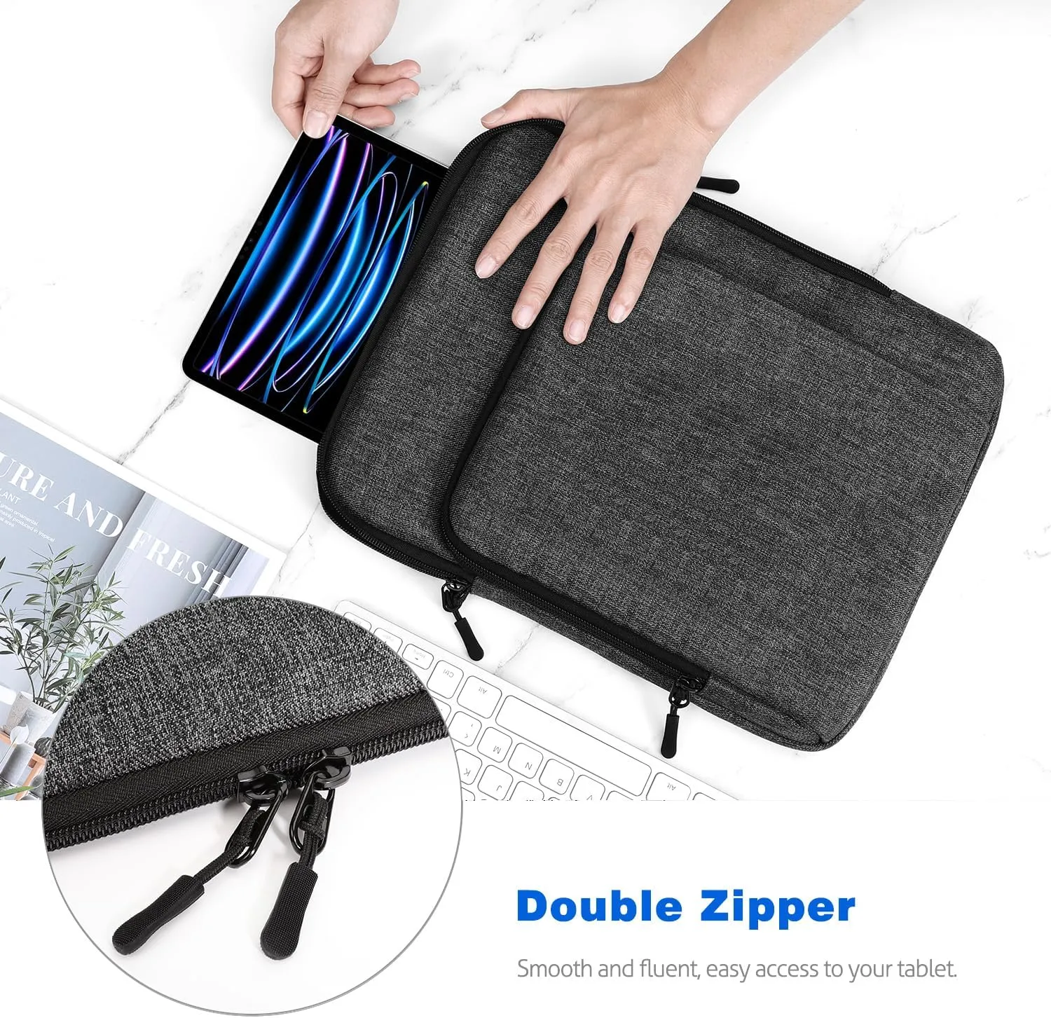 13-13.3 Inch Tablet Sleeve Case Shoulder Bag for iPad Pro 13", iPad Air 13", iPad Pro 12.9", Galaxy Tab S10  Plus