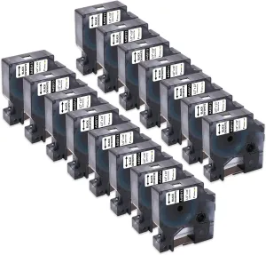 15-Pack Compatible Dymo D1 Label Tape 45013 Dymo Label Maker Refills d1 a45013 S0720530, Black on White, 1/2 Inch x 23 Feet, for LabelManager 160 210D 260P 280 360D 420P PnP 220P 500TS 450DUO
