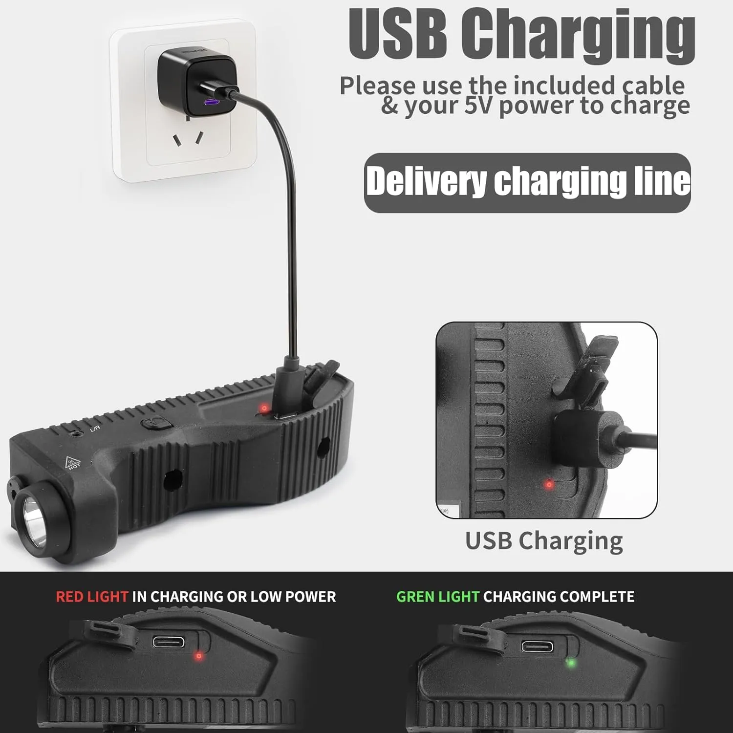 1650 Lumens Strobe Function,Light Laser Combo Compatible with M-Lok Rail Surface, Tactical Flashlight and Blue Laser Sight,High Real Lumen,USB-C Rechargeable IIIA Class Laser Power Output ≤5mW