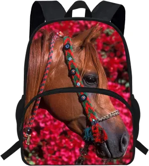 16inch Girls School Bag Horse Backpack for Preschool Children Rucksack Toddler Bookbag (D1081a)