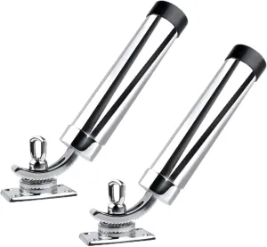 2 Pack Stainless Steel Deck Mount Fishing Rod Holder, 360 Degree Adjustable Fishing Rod Holders, Support for Marine Boat Yacht