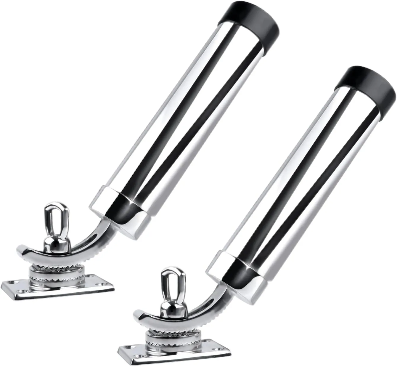 2 Pack Stainless Steel Deck Mount Fishing Rod Holder, 360 Degree Adjustable Fishing Rod Holders, Support for Marine Boat Yacht