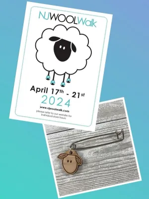 2024 NJ Wool Walk - Passport, Limited Edition Sheep Stitch Holder, The Yarn Shop at Alma Park stitch marker