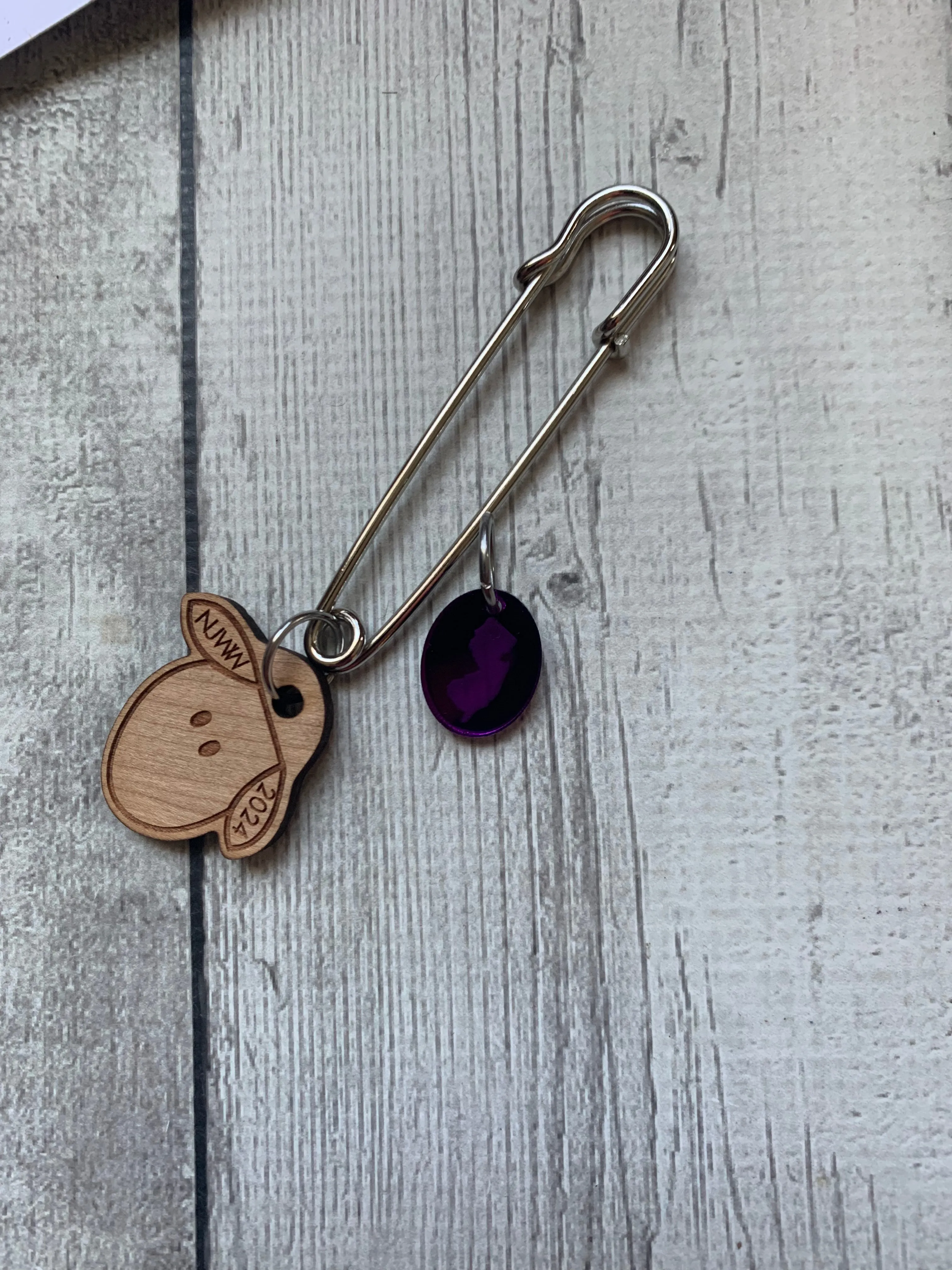 2024 NJ Wool Walk - Passport, Limited Edition Sheep Stitch Holder, The Yarn Shop at Alma Park stitch marker