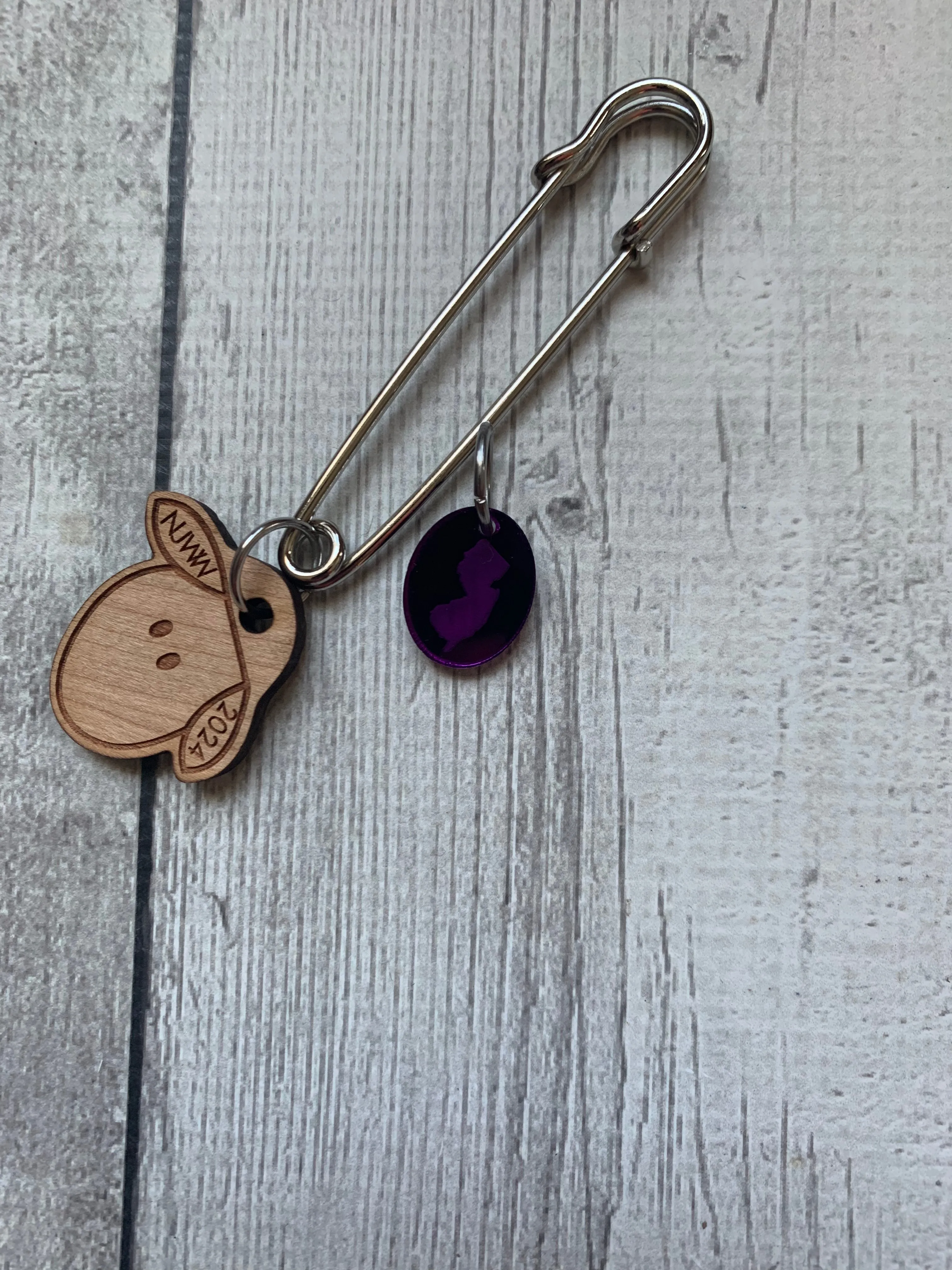 2024 NJ Wool Walk - Passport, Limited Edition Sheep Stitch Holder, The Yarn Shop at Alma Park stitch marker
