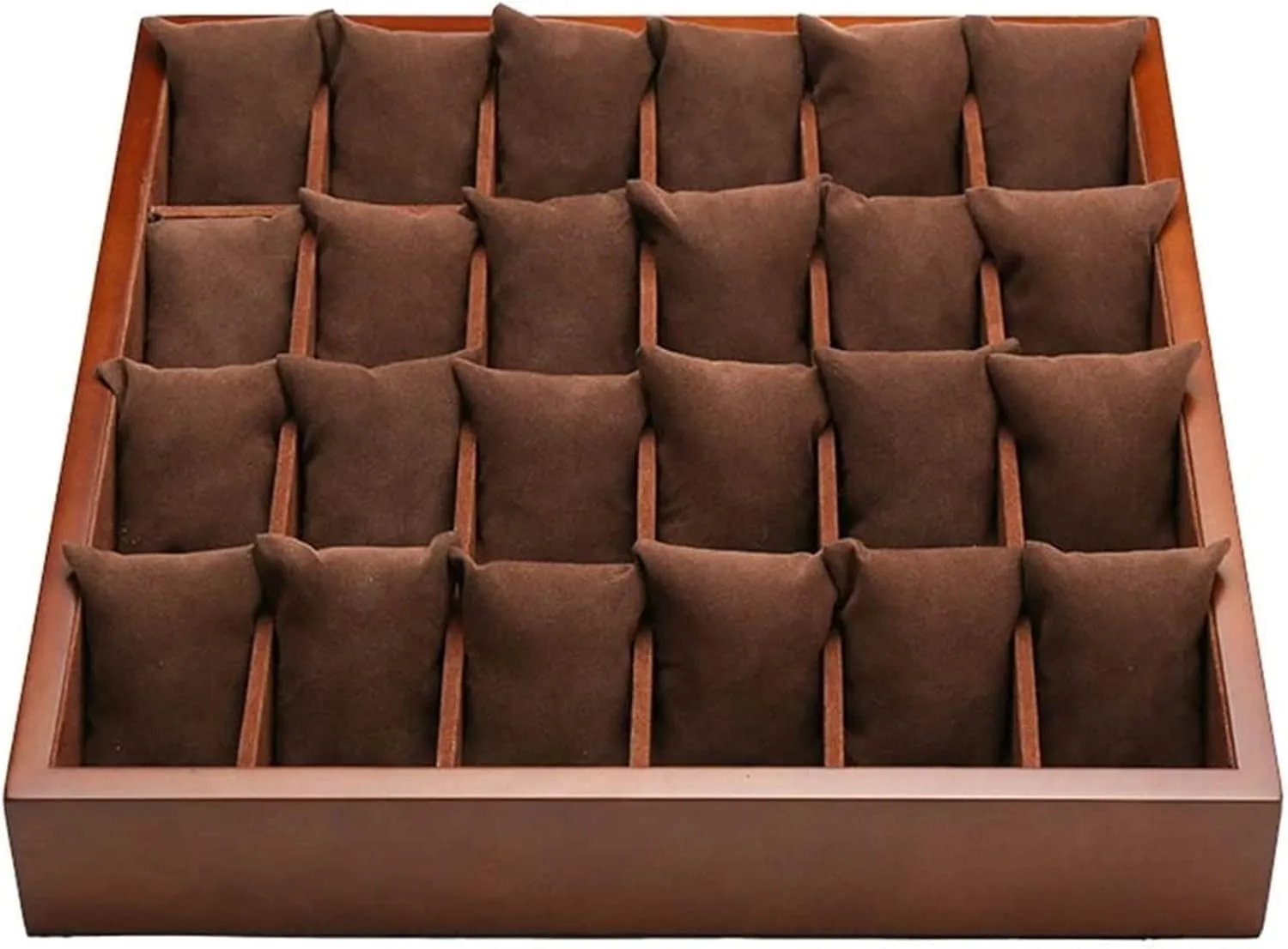 24 Grids Watch Box Pillow Style Wood Watch Display Tray Storage Holder Organizer Open Jewelry Display Multifunctio Box