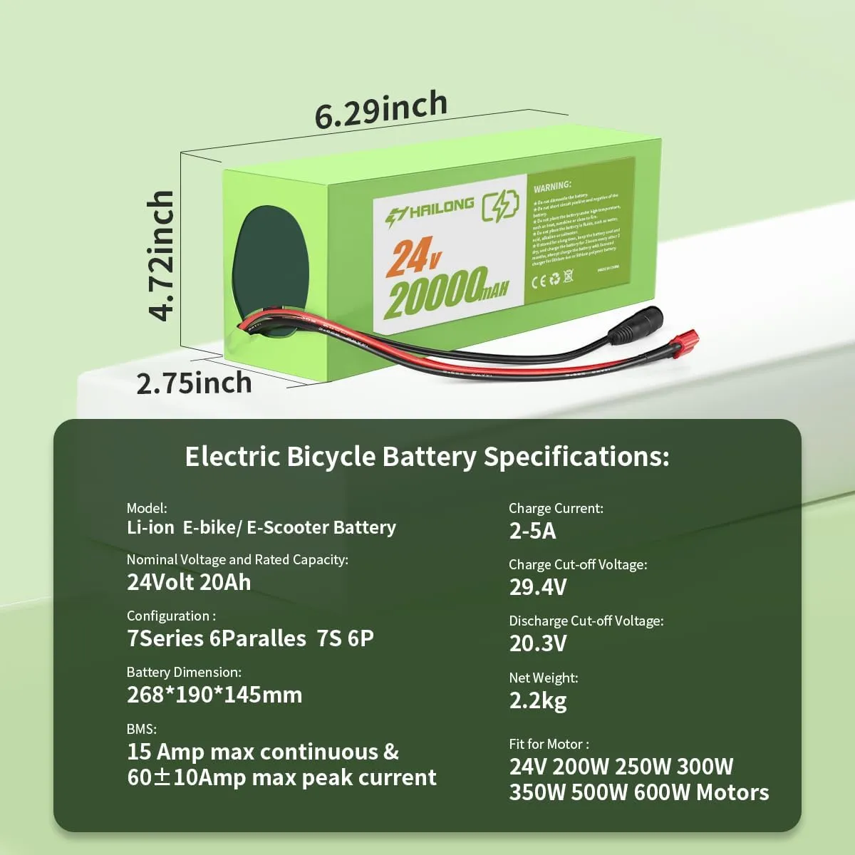 24V 36V 48V 52V 8Ah 10ah 12ah 20ah Rechargeable Replacement Battery with Charger T-Plug and XT60 Connector