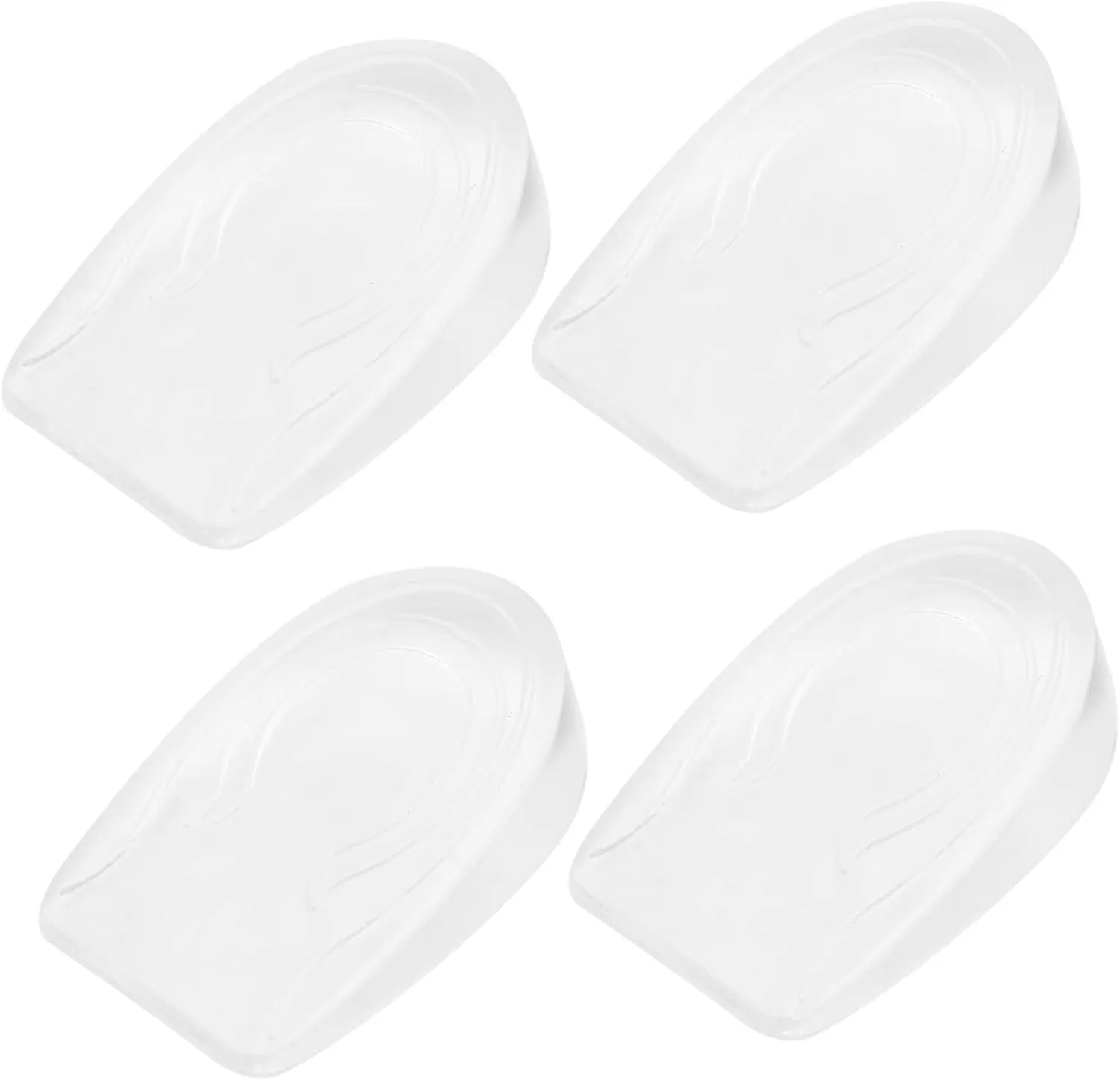 2Pairs Height Increased Cushion Insoles Transparent Massage Half Shoes Pad for Men Women Breathable Non Slip Heel Pads Shock Absorption Design for Comfort and Support