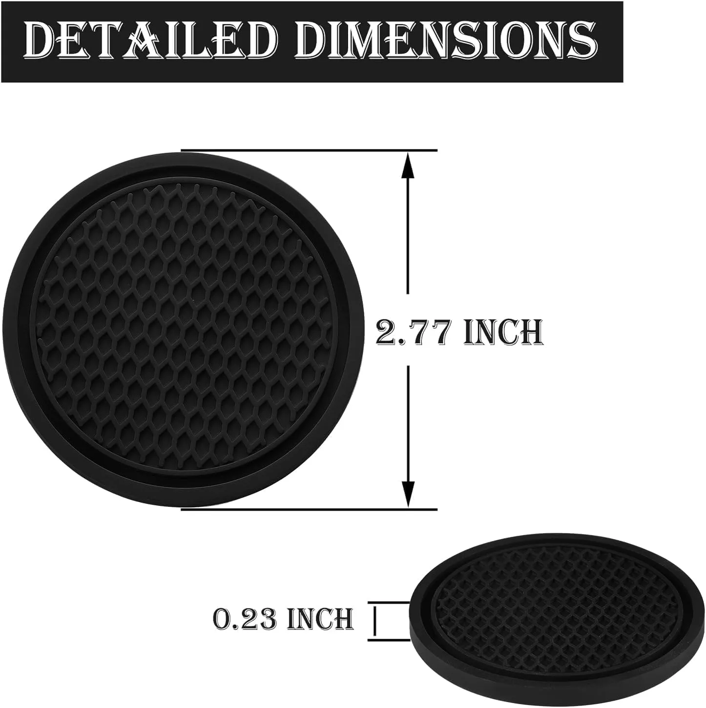 2Pcs Car Cup Holder Coaster for Mustang VI Coupe 2015 2016 2017, Shockproof Insert Vehicle Multi Function Interior Accessories,A/Grey