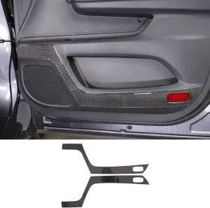 2PCS Front Door Panel Cover Protector Trim for Honda Pilot 2016-2022/ Ridgeline 2017-2023/ Passport 2019-2023, Soft Carbon Fiber Car Door Panels Guard Anti Kick Sticker Accessories