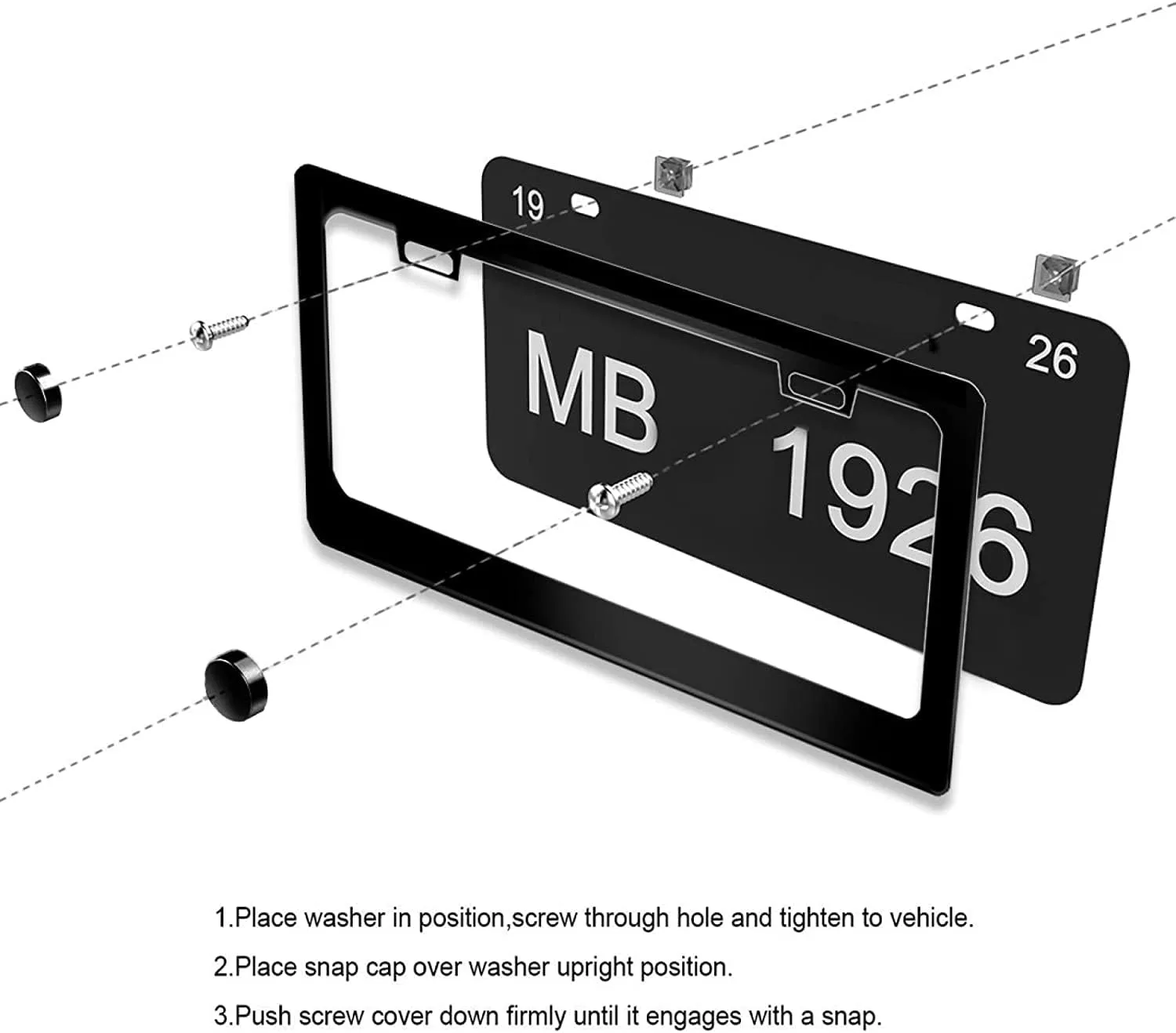 2Pcs Retired License Plate Frames for U.S. Navy,2 Holes Matte Aluminum Black Veteran Car Licenses Plate Covers Holders for USN with Screw Caps