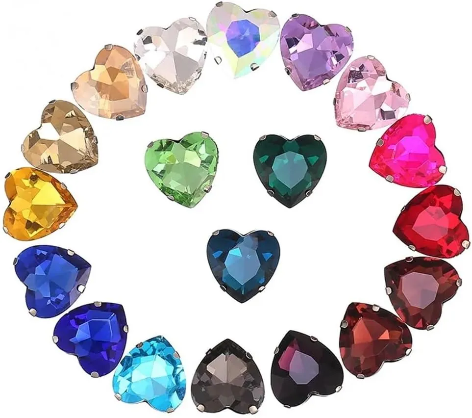40PCS Crystal Rhinestone Sewing Buttons Large Sew On Water Diamonds DIY Accessories Multicolor Variety Perfect for Jewelry Making Craft Projects Wedding Dress Hats Shoes Bridal DIY Kits(Mix color)