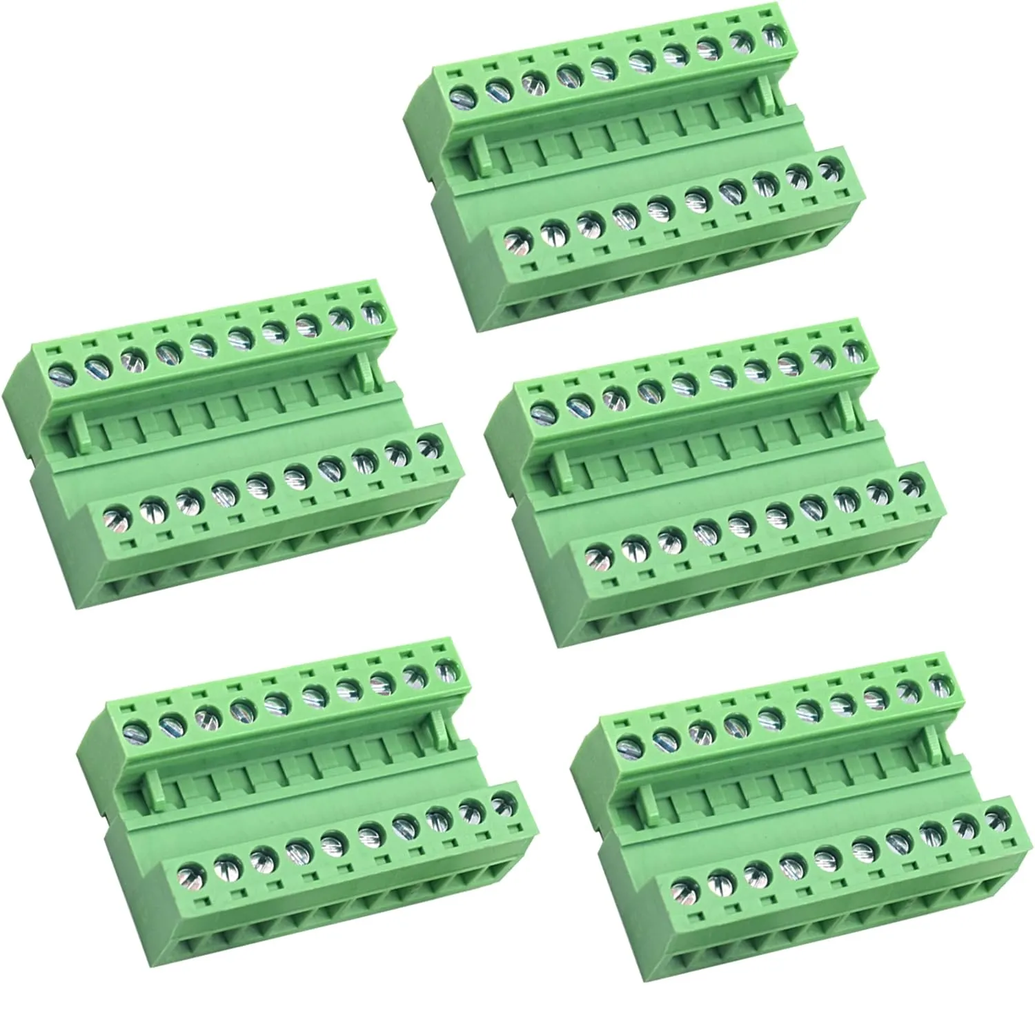 5pairs 10 Pin 5.08mm Pitch PCB Mount Screw, Phoenix Type Connector Terminal Block with 5Pcs 10 Pin Plug