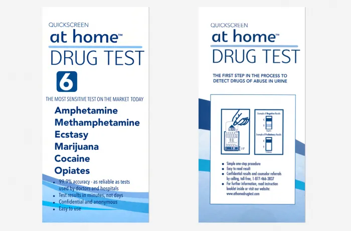 6 Panel (Multiple Drug) – At Home DIP CARD test - Amphetamines, MDA, Cocaine, Methamphetamines, MDMA, Opiates/Morphine, Marijuana/THC