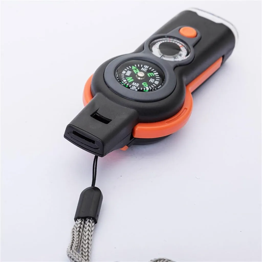 7-in-1 Whistle Outdoor Survival Camping Compass Multi-Functional Survival Whistle
