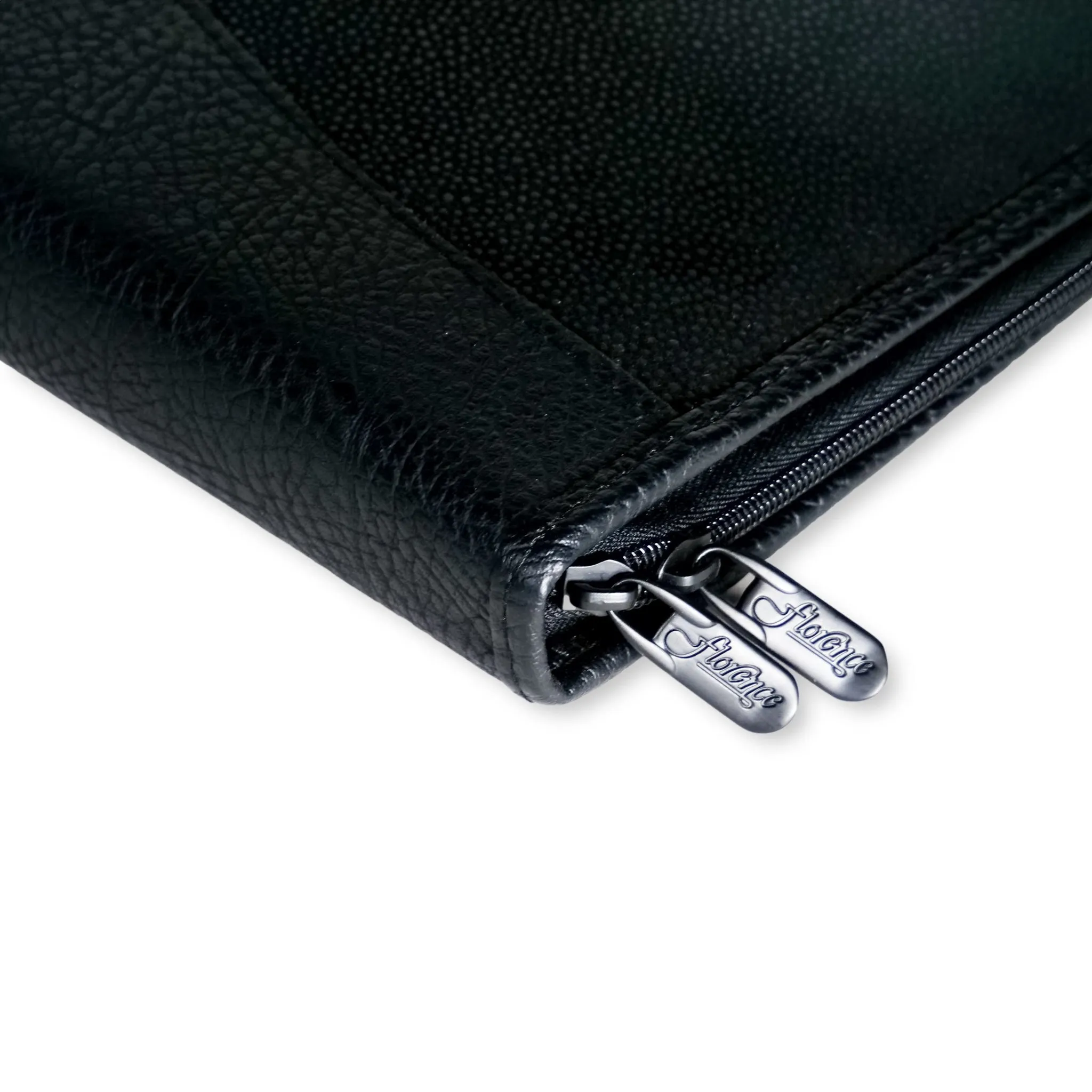 8.5" x 11" Executive Zippered Presentation Portfolio Case - Leather Handle, Integrated Multiring Binder with 10 Archival Pages (Expandable to 30)
