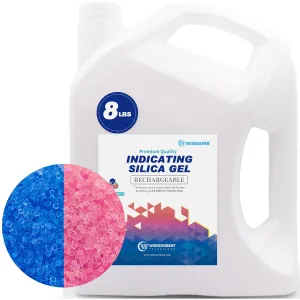 8lbs Premium Blue Desiccant Beads, Indicating Silica Gel Beads (Blue to Pink), Reusable Desiccant Dehumidifier
