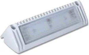 9" RV & Boat Exterior LED Scene Lighting Fixture, 40° Down Angle Flood Beam, 6000K Cool-White Super Bright, 12V/24V DC, High Lumen Output Low Current Draw, Waterproof White Finish, 1-Pack