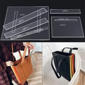 AAB-37 Tote Bag Pattern: Acrylic Template for Leather Handbag
