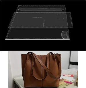 AAB-659 Acrylic Tote Bag Template - Leather Pattern Shoulder Bag