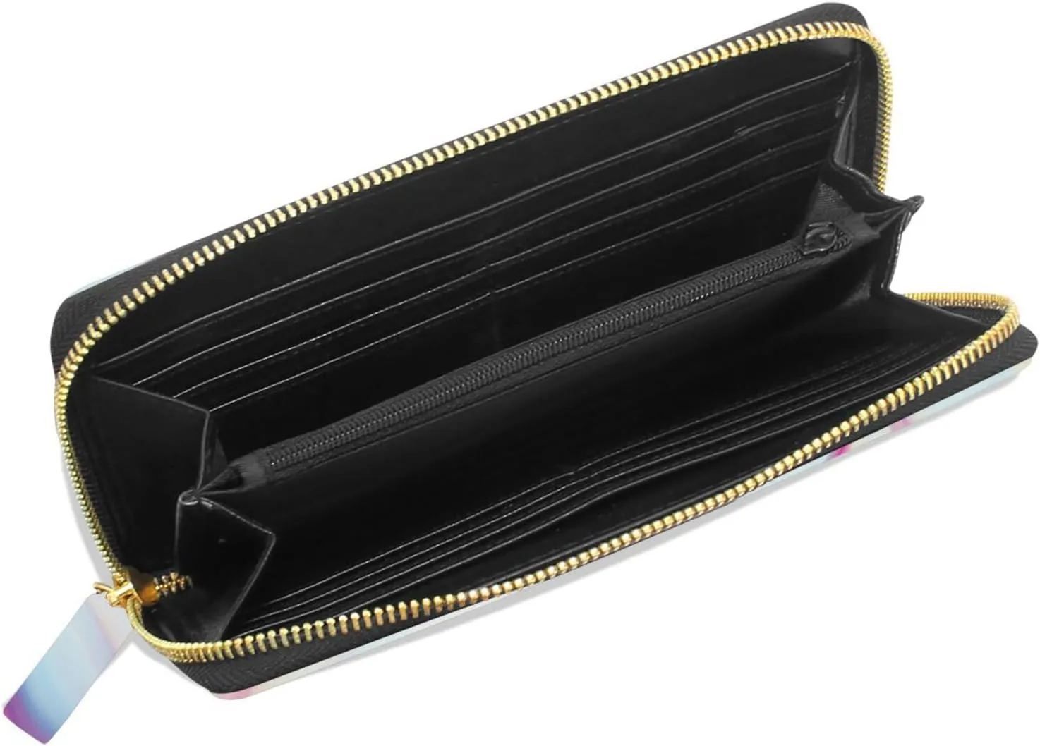Abstract Liquid Marble Agate Slab Paint Pastel Pink Macro Wavy Lines Leather Long Wallet Organizer with Zipper Purse Clutch Bag for Women Men Key Card Coin Passport Checkbook 8 x 4 inch