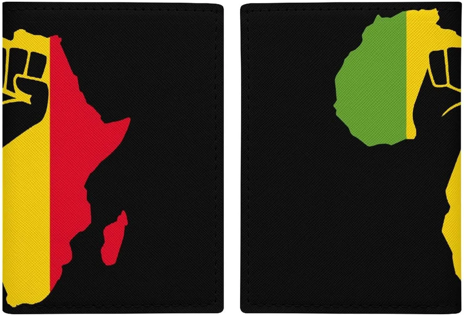 Africa Black Power Fist Map Passport Case Holder Wallet Protective Cover Blocking Card Travel Accessories Funny for Women Men