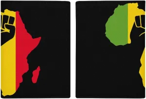 Africa Black Power Fist Map Passport Case Holder Wallet Protective Cover Blocking Card Travel Accessories Funny for Women Men