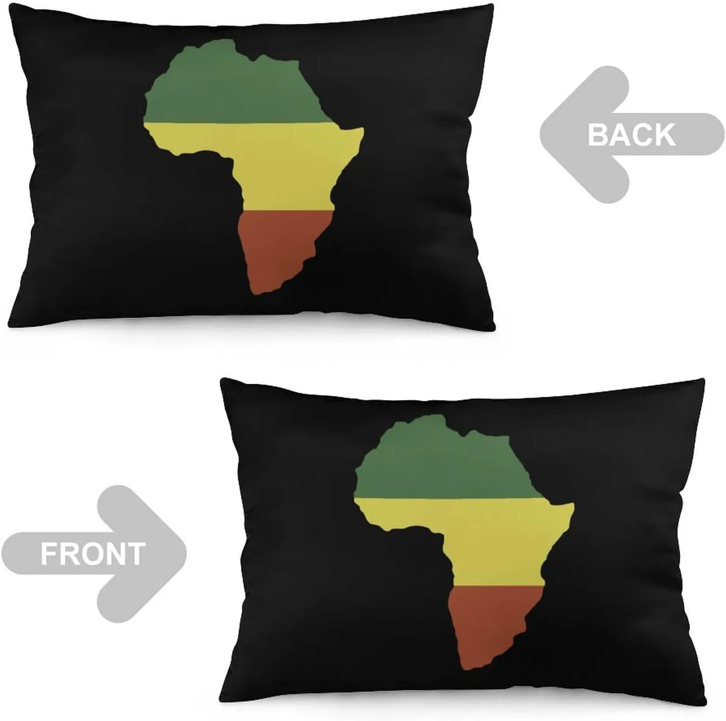 Africa Map Flag Fashion Pillow Cases Beautiful Throw Body Pillow Covers Couch Bed Sofa Car Zipper Closure 12 "x20