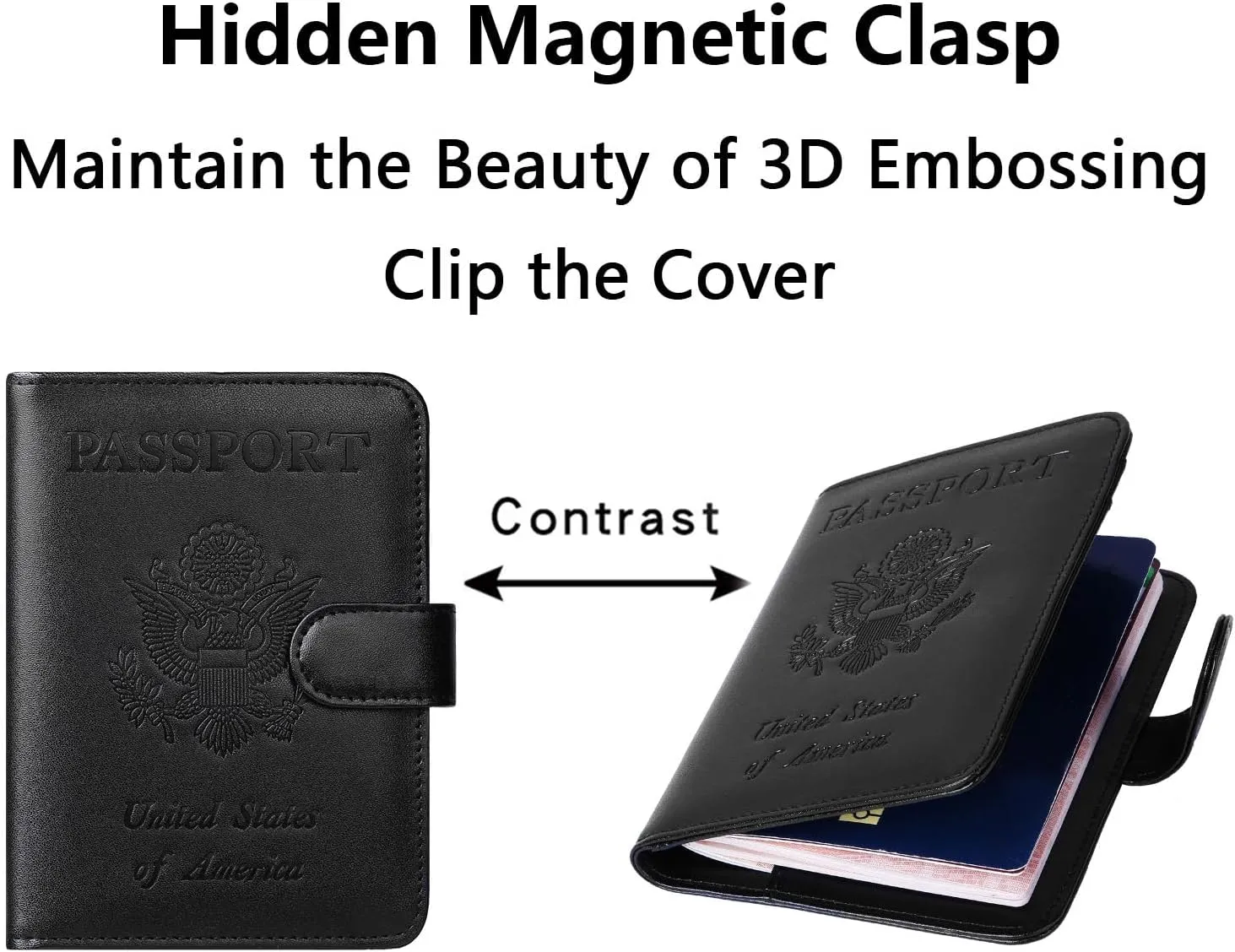 Airtag Passport Holder Cover Wallet RFID Blocking Leather Case Travel Essentials Luggage Accessories Travel Must Have(118#Black)