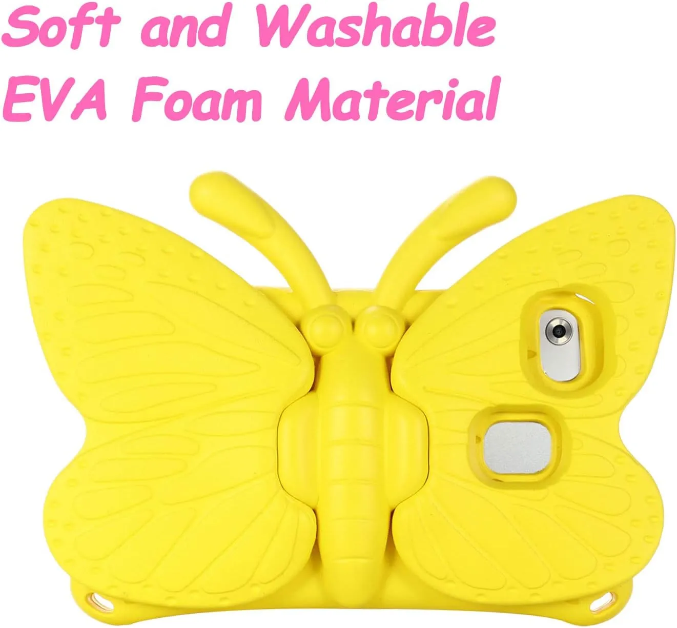 Alcatel Joy Tab 2 Case for Kids, Cute Butterfly Shockproof Light Weight Protective Stand Bumper Cover for Alcatel Joy Tab 2 Tablet 8 inch 2020 (Model: 9032Z) - Yellow