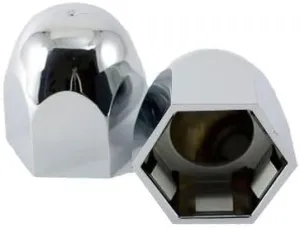 Alcoa Hug-A-Lug Nut Covers for 1.5" Stud Pilot Hex Lug Nuts, Push On, ABS Chrome Plastic (Box of 10), PN: 001501
