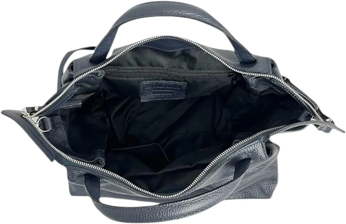 Algedi Handbag, Genuine Leather Made in Italy