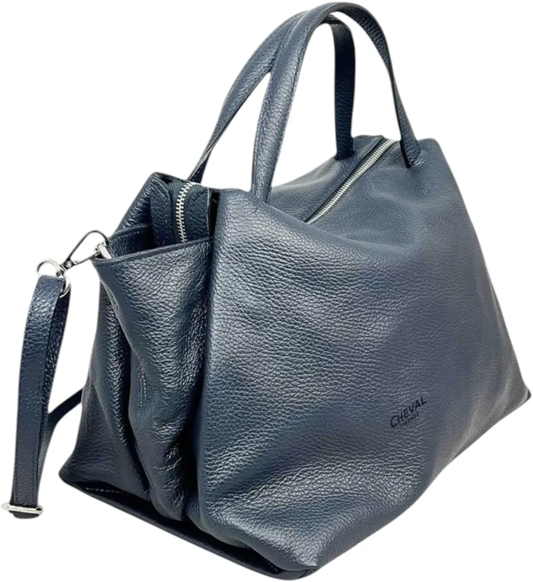 Algedi Handbag, Genuine Leather Made in Italy