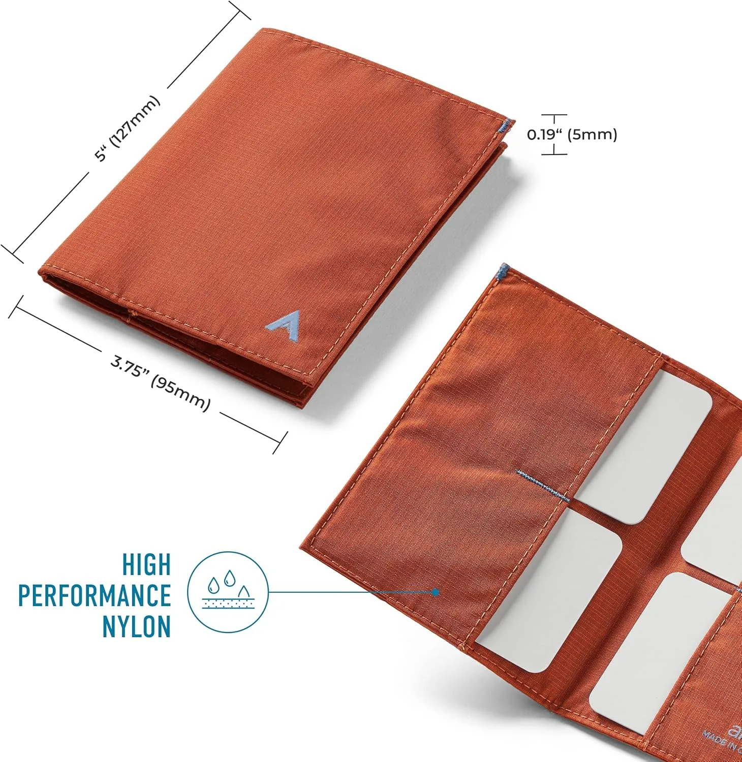Allett Original Wallet, Potters Clay | Nylon, RFID Blocking, Thin Bifold, Minimalistic, Front Pocket | Holds 4-24  Cards, Bills, Receipts | Wallets for Men & Women