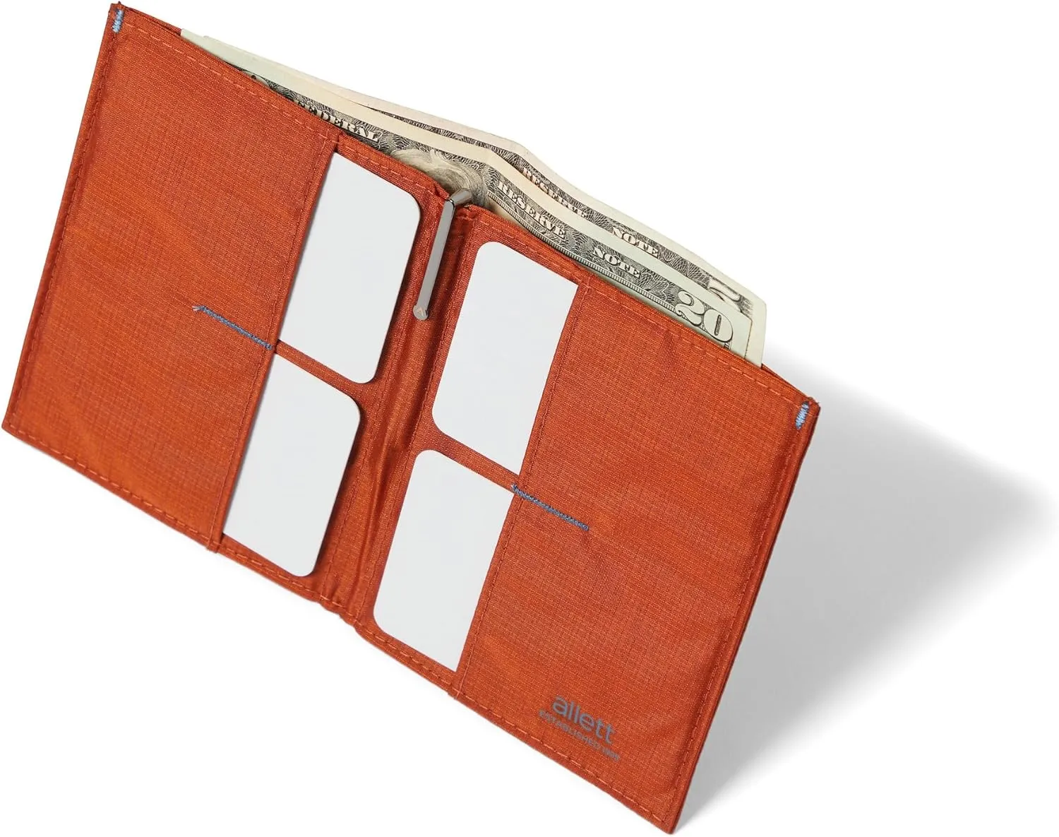 Allett Original Wallet, Potters Clay | Nylon, RFID Blocking, Thin Bifold, Minimalistic, Front Pocket | Holds 4-24  Cards, Bills, Receipts | Wallets for Men & Women