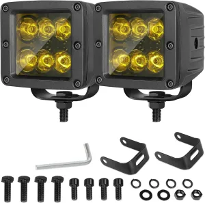 Amber LED Pods, 2Pcs 3 Inch CREE LED Fog Light Pods Yellow Ditch Lights for Truck UTV ATV SUV Boat