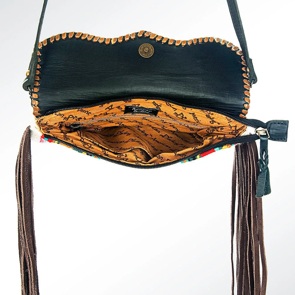 American Darling ADBG344D-ACSL Cross Body Saddle Blanket Hair On Genuine Leather Women Bag Western Handbag Purse