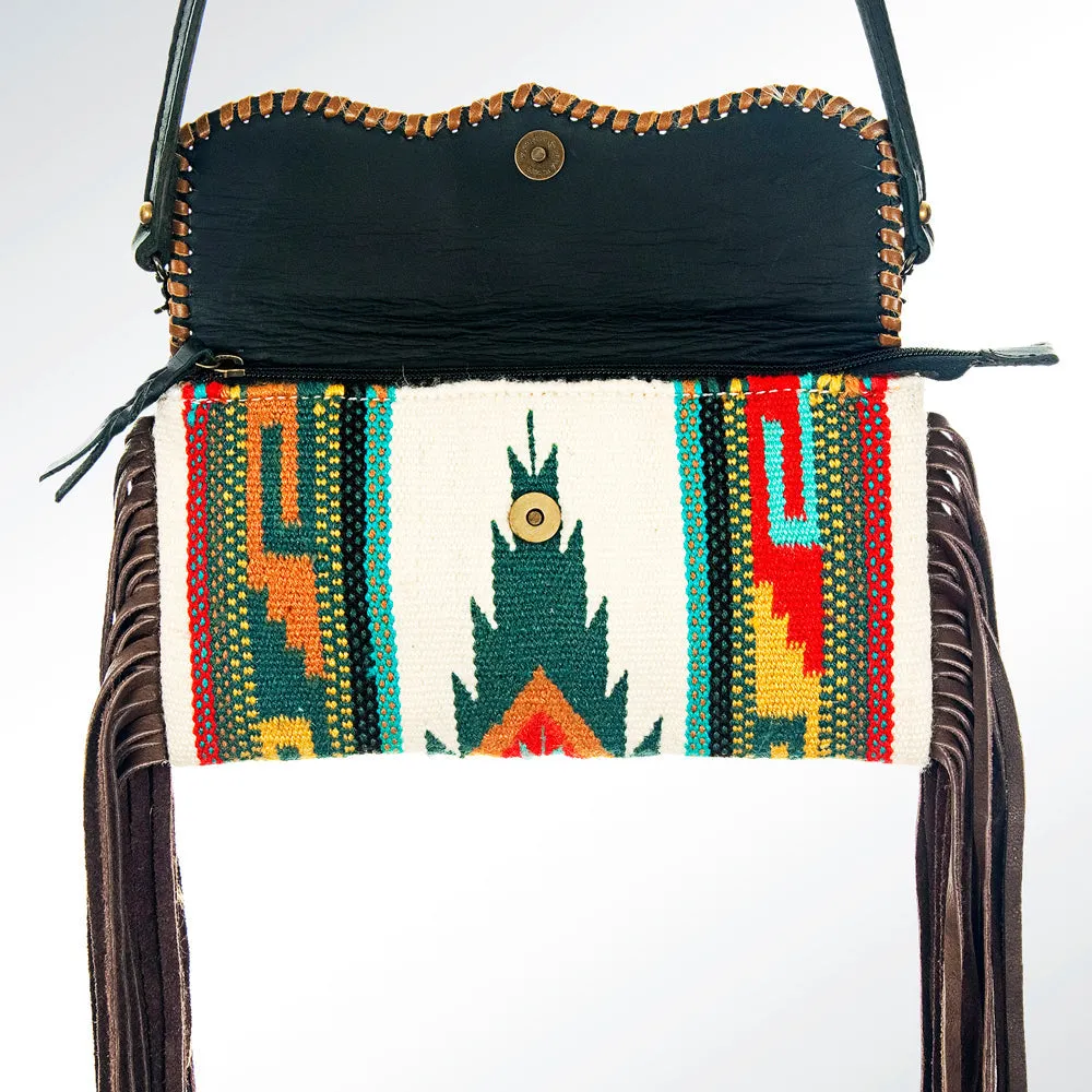 American Darling ADBG344D-ACSL Cross Body Saddle Blanket Hair On Genuine Leather Women Bag Western Handbag Purse