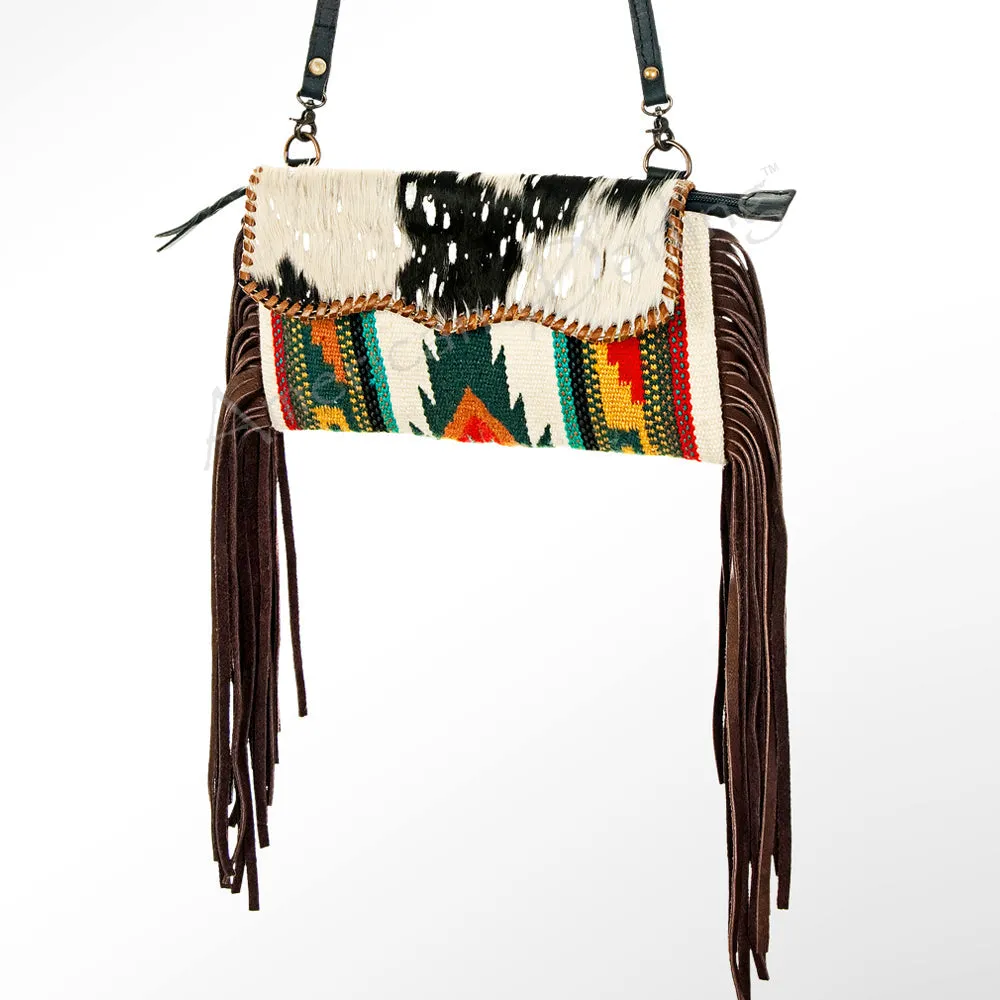 American Darling ADBG344D-ACSL Cross Body Saddle Blanket Hair On Genuine Leather Women Bag Western Handbag Purse