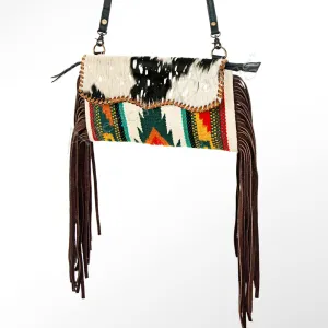 American Darling ADBG344D-ACSL Cross Body Saddle Blanket Hair On Genuine Leather Women Bag Western Handbag Purse