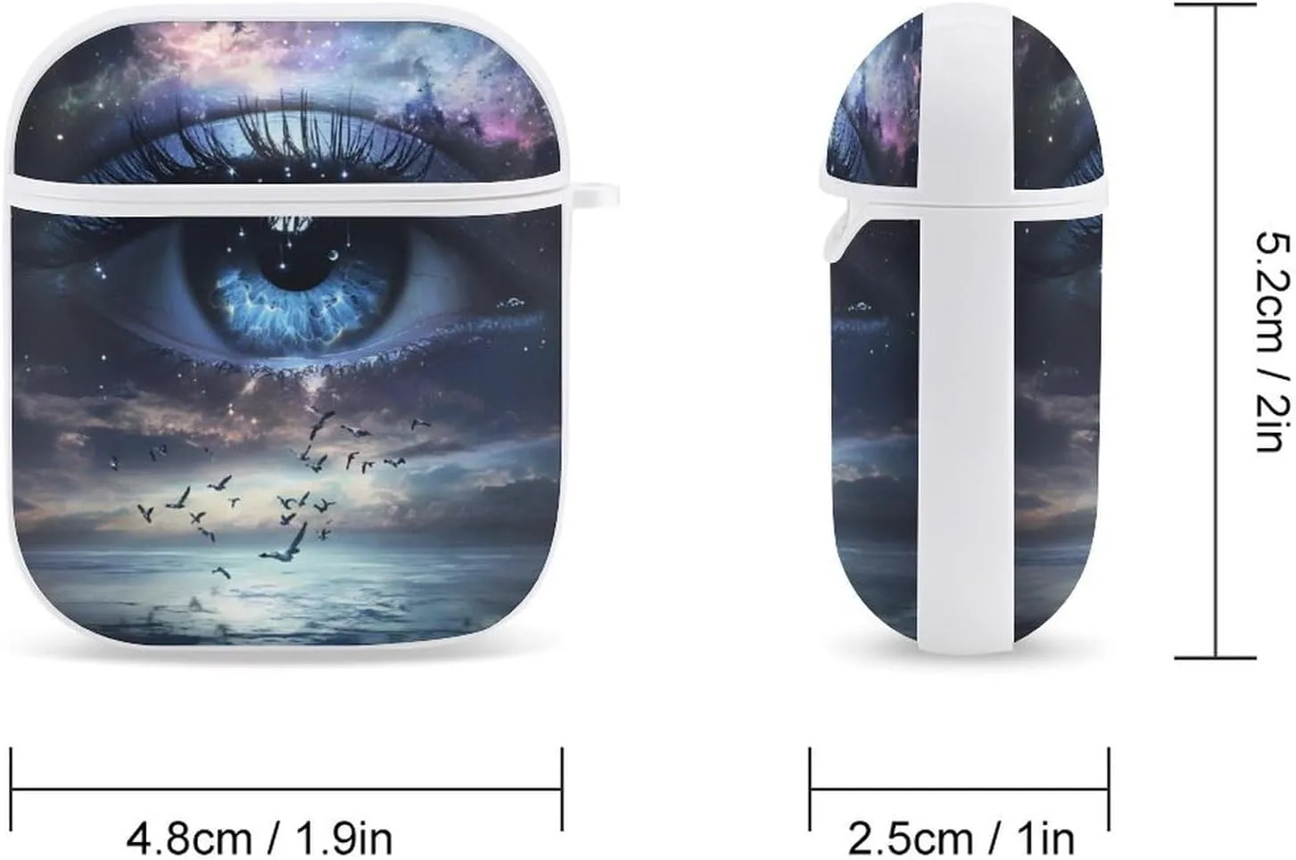 Angel Tears Earbud Case Earphone Case Hard Headphone Protective Case Compatible with Airpods 1/Airpods 2 White-Style