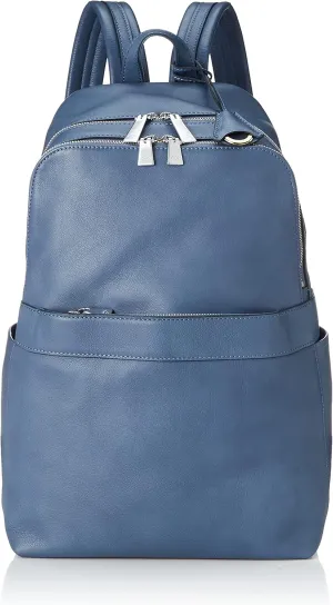 Aniari Backpack, Shrunken Leather, Navy Gray