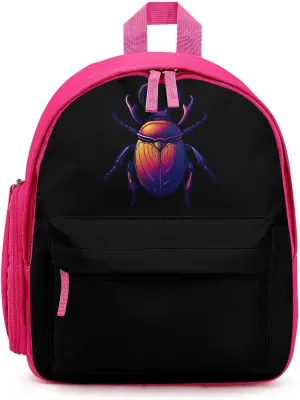 Animal Beetle Insect Occult Bug Laptop Backpack 12.6 Inch Lightweight Travel Daypack Bookbag Pink-style