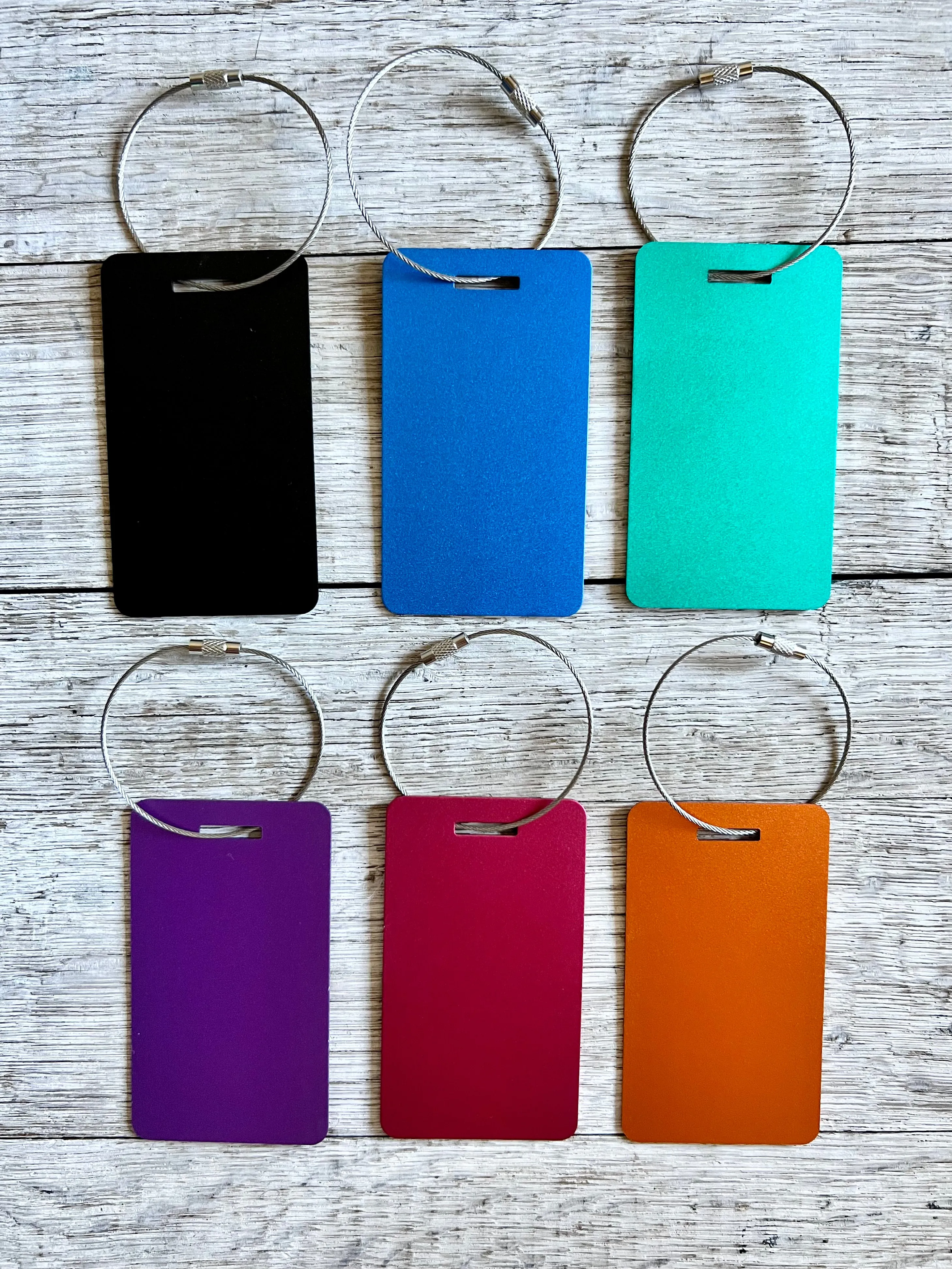 Anodized Aluminum ID Tag   Steel Loop